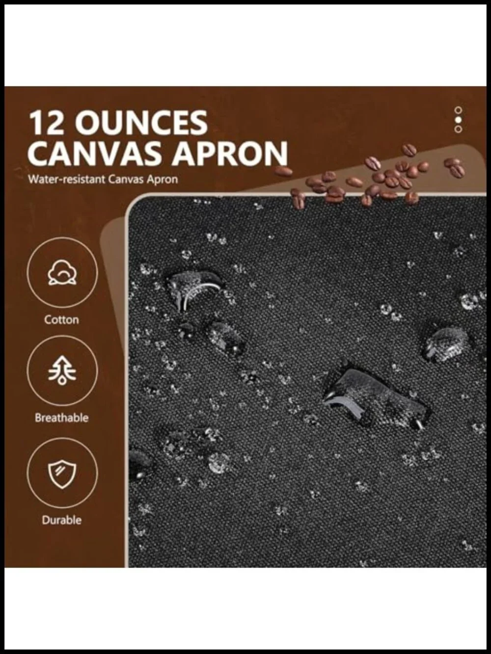 Water Repellent Apron with Adjustable Strap and Pockets for Cooking
